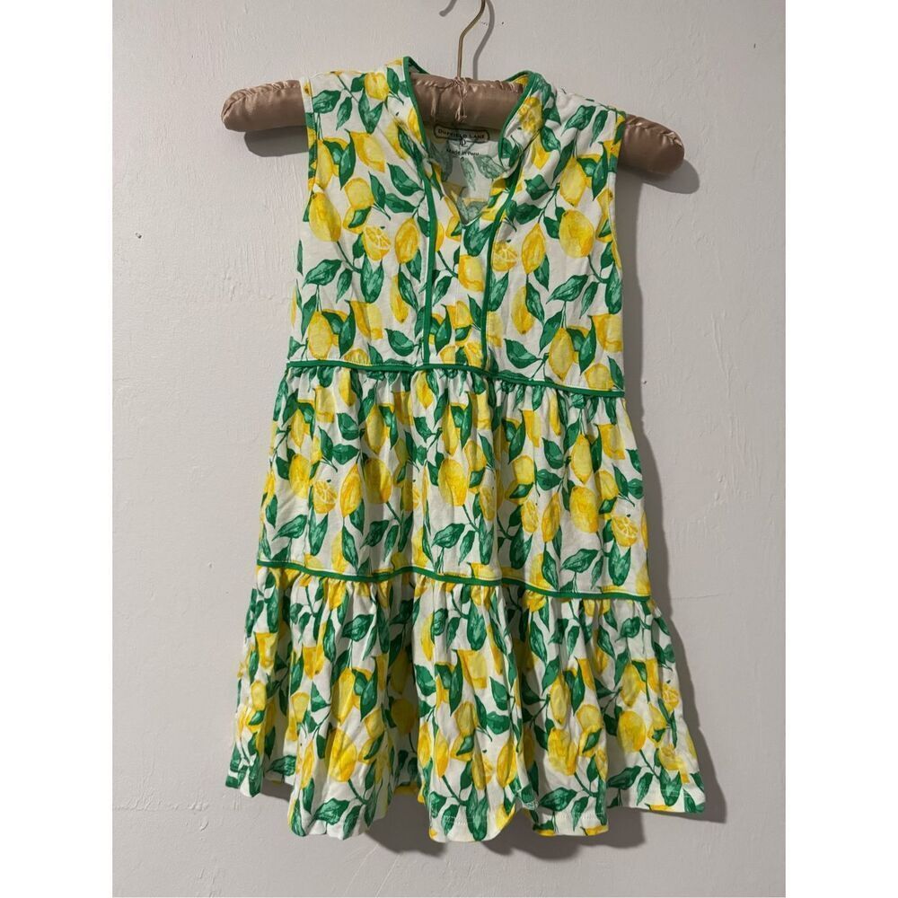 Duffield Lane lemon print cotton dress 6 kids
